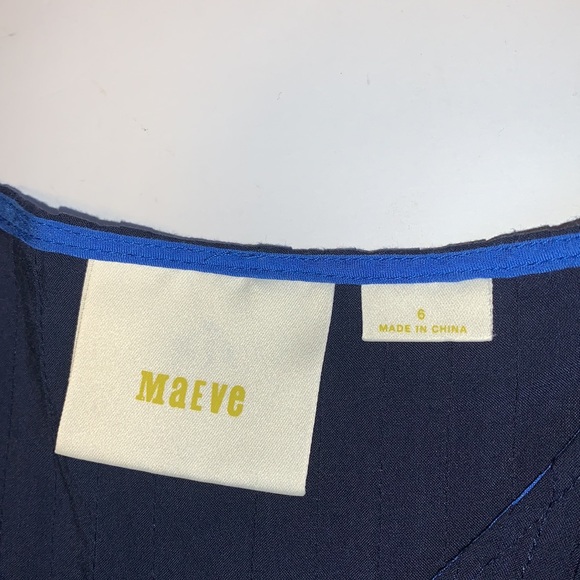 Anthropologie Maeve Blue Pleated Top - Women’s Size 6 - Picture 6 of 9